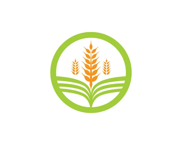 Agricoltura Logo Aziendale Unico Immagine Vettoriale Verde — Vettoriale Stock