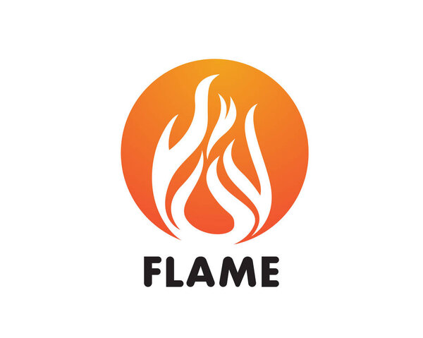 Fire flame Template vector icon Oil, gas and energy logo concep