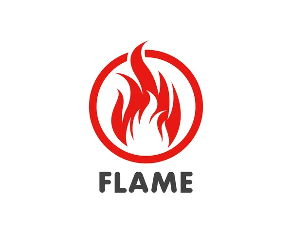 Fuego Llama Plantilla Icono Vector Petróleo Gas Energía Logo Cóncavo — Vector de stock