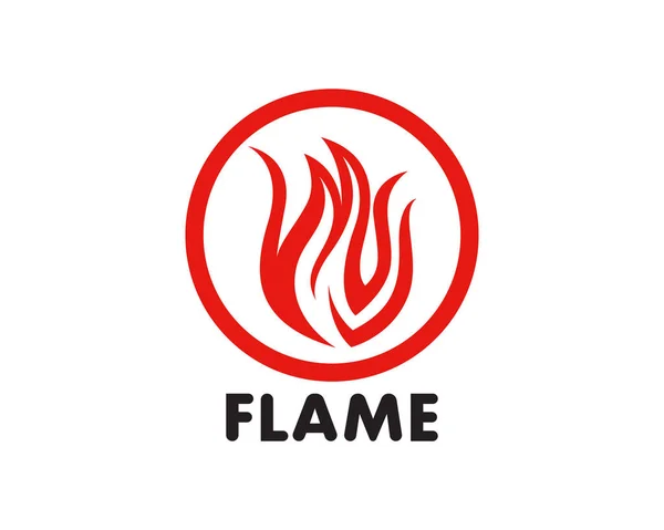 Fuego Llama Plantilla Icono Vector Petróleo Gas Energía Logo Cóncavo — Vector de stock