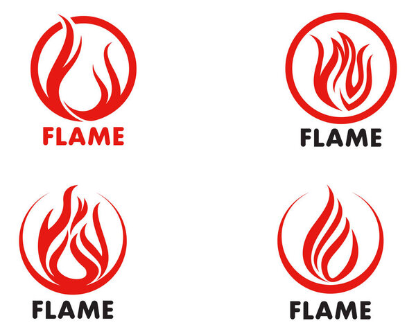 Fire flame Template vector icon Oil, gas and energy logo concep
