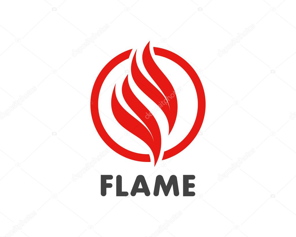 Fire flame Template vector icon Oil, gas and energy logo concep