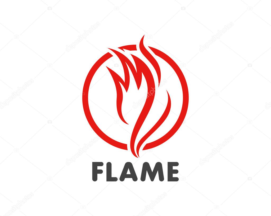 Fire flame Template vector icon Oil, gas and energy logo concep