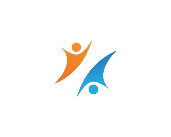 Personas Cuidado Éxito Salud Vida Logotipo Plantilla Icono — Vector de stock