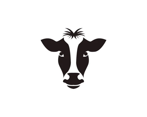 Símbolos Cabeça Vaca Logo Vetor Modelo —  Vetores de Stock