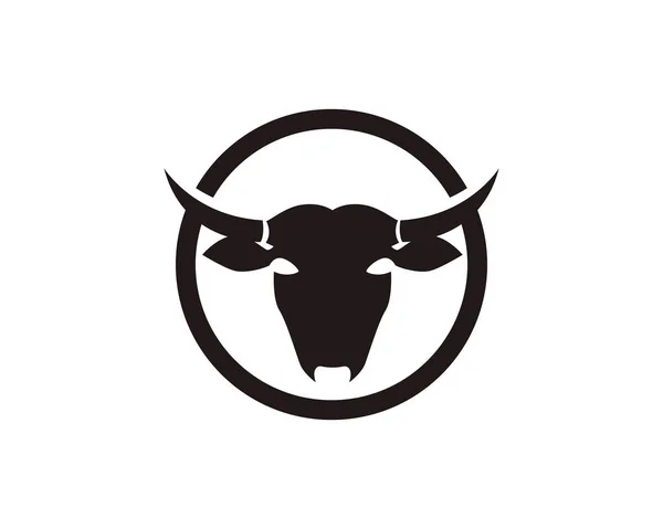 Vache Tête Symboles Logo Vecteur Modèle — Image vectorielle