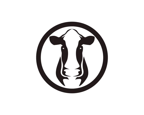 Símbolos Cabeça Vaca Logo Vetor Modelo —  Vetores de Stock