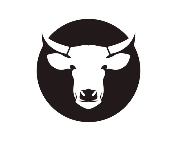 牛の頭記号ロゴ ベクトル Templat — ストックベクタ