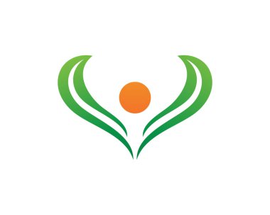 İnsan karakteri işaret, sağlık logo. Doğa logo işareti. Yeşil yaşam logo sinyali