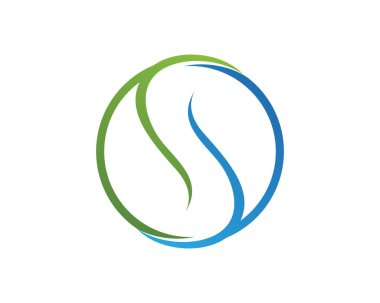 S harfi logosu, simge tasarım şablonu elemen