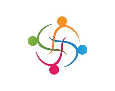 Daire - vektör kavramı nişan, Togethernes insanlar simgeler koleksiyonu