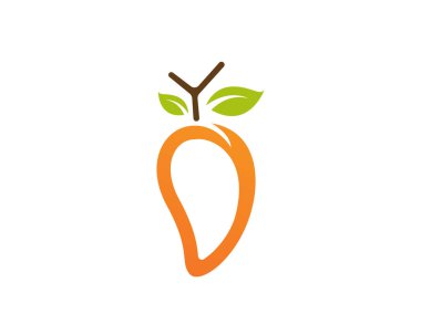 Mango düz stil mango logo mango simge vektör 