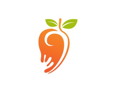 Mango düz stil mango logo mango simge vektör 