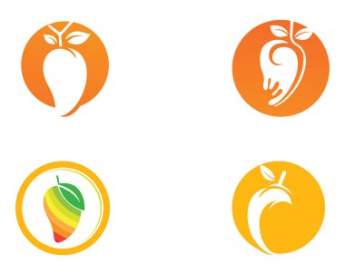 Mango düz stil mango logo mango simge vektör 