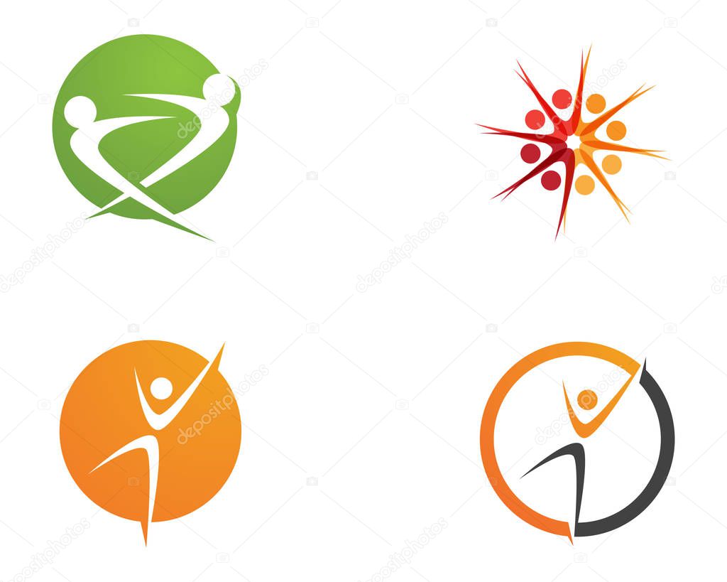 Adoption community care Logo template vector icon
