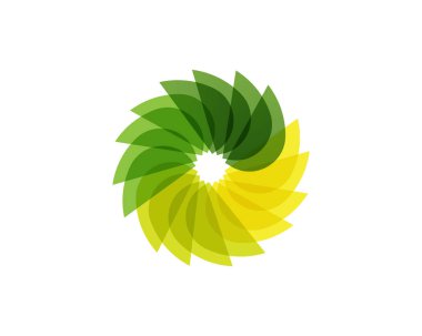 yeşil logo ve sembol şablon vektör yaprak