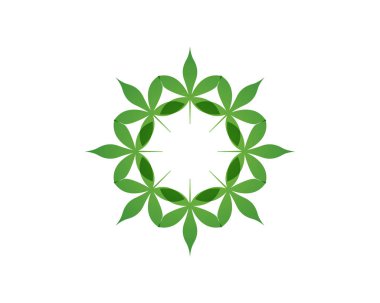 çiçek desenleri logo ve semboller üzerinde beyaz bir adam