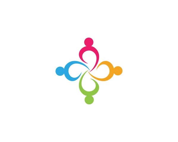 Trabalho Equipe Grupo Comunidade Estrela Logotipo Símbolos Adoção — Vetor de Stock