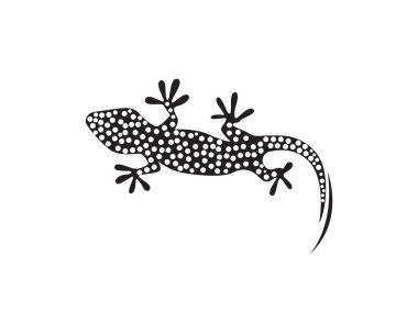 Kertenkele bukalemun Gecko siluet siyah 
