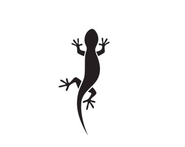 Kertenkele bukalemun Gecko siluet siyah 