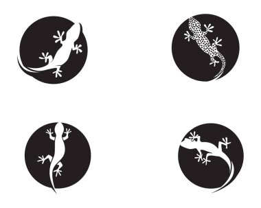 Kertenkele bukalemun Gecko siluet siyah 