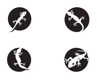 Kertenkele bukalemun Gecko siluet siyah 