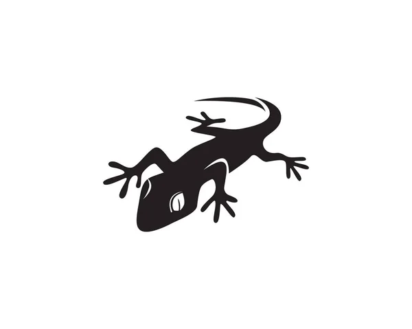 Lagarto Camaleão Gecko Silhueta Preta — Vetor de Stock