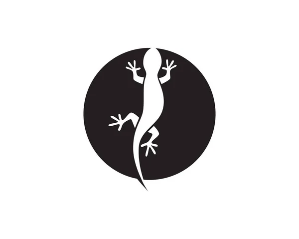 Ящірка Хамелеон Gecko Силует Чорний — стоковий вектор