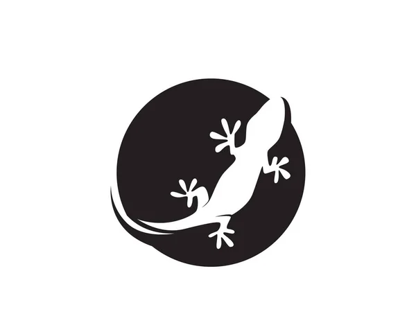 Lagarto Camaleón Gecko Silueta Negro — Archivo Imágenes Vectoriales