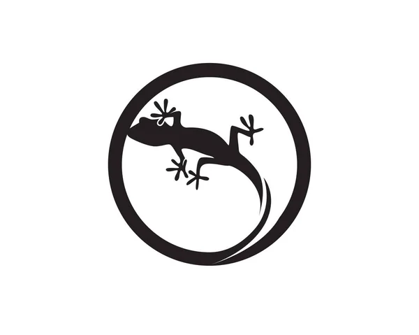 Hagedis Chameleon Gecko Silhouet Zwart — Stockvector