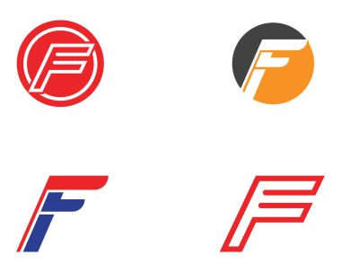 F logosu sembolleri şablon vektör simgesi