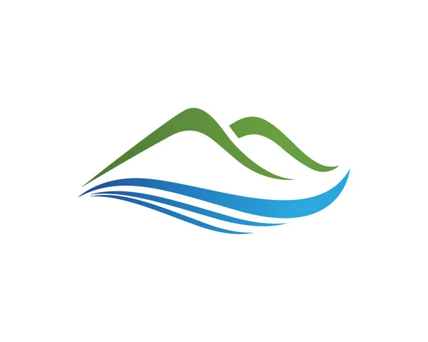 Montagna Natura Paesaggio Logo Simboli Icone Templat — Vettoriale Stock