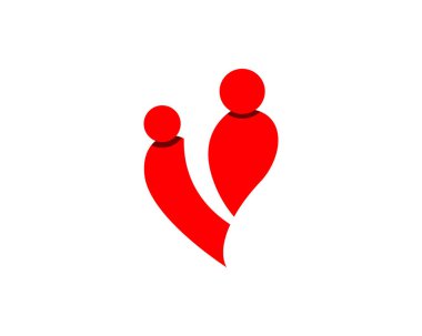 Evlat edinme bebek logo ve sembolleri vektör seviyorum