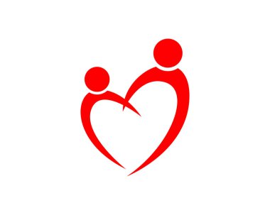 Evlat edinme bebek logo ve sembolleri vektör seviyorum