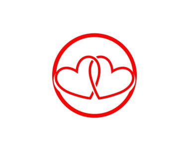 Aşk logo ve sembolleri vektör şablon simgesi
