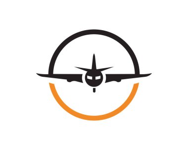 Uçak sinek logo ve sembolleri vektör şablonu uygulama