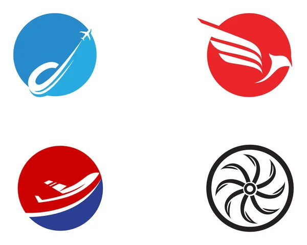 Aereo Volare Logo Simboli Vettoriale Modello App — Vettoriale Stock