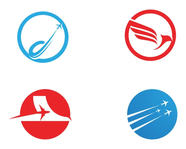 Airplane Fly Logo Symbols Vector Template App — Stock Vector