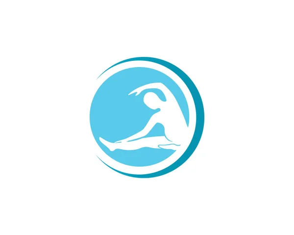 Athletic yoga body logo and symbols vector icons