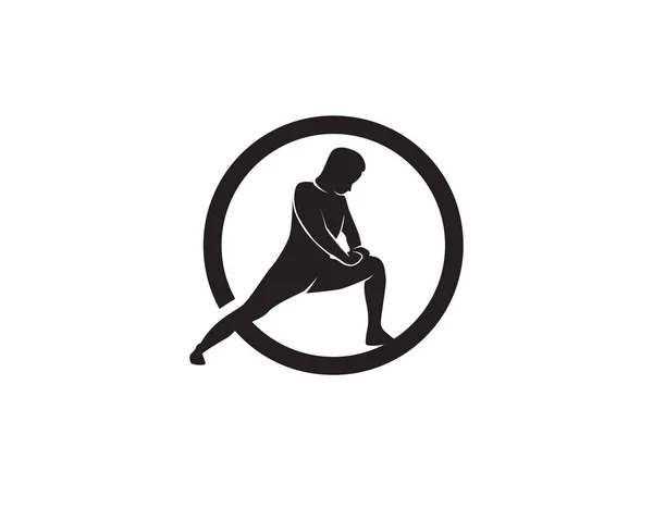 Atletische Yoga Lichaam Logo Symbolen Vector Icons — Stockvector