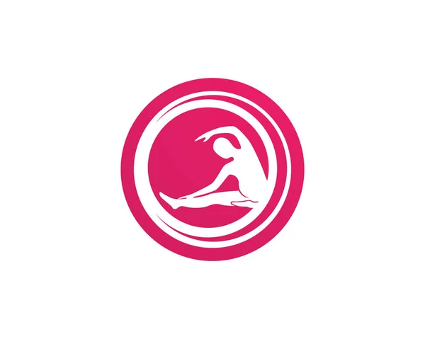 Athletic yoga body logo and symbols vector icons