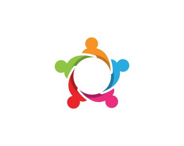 Topluluk insanların bakım ve semboller templat