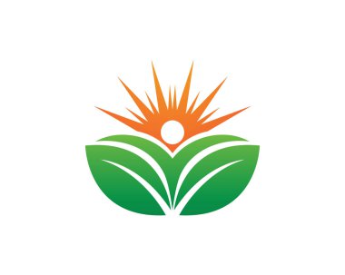 İnsanların bakım ve güneş doğa terapi vektör kalıp logo