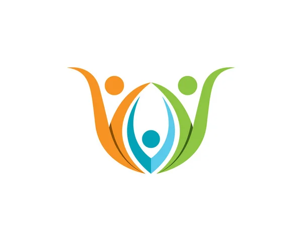 Salud Cuidado Familia Terapia Logotipo Símbolos Naturaleza — Archivo Imágenes Vectoriales