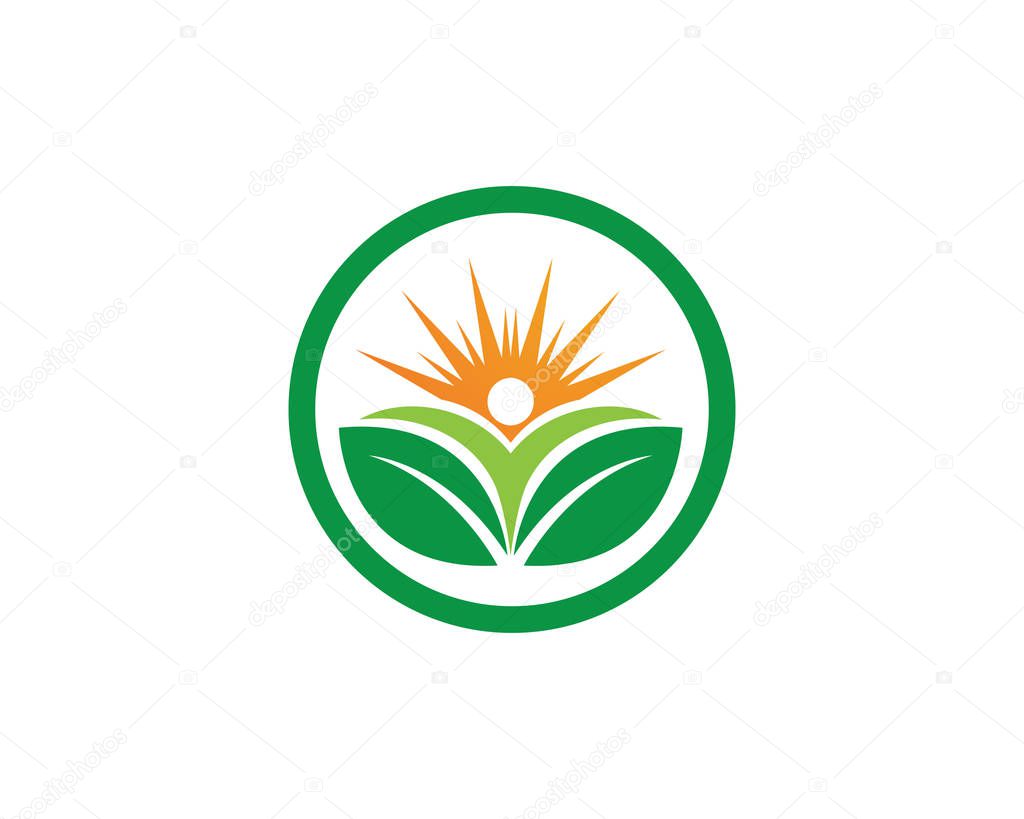 People care and sun nature therapy vector template logo