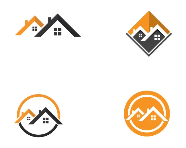 Plantilla Iconos Logotipo Edificios Inmobiliarios Viviendas — Vector de stock