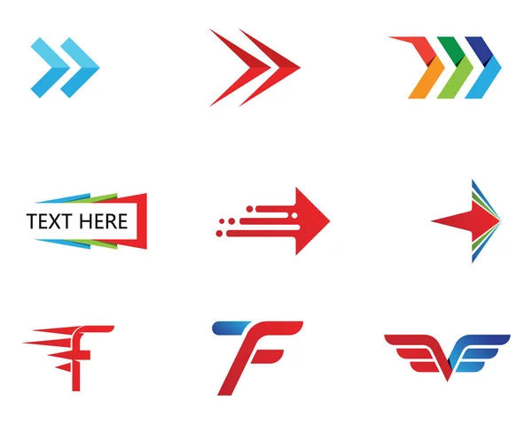 Faster Logo Symbols Template Vector Icon Illustration Design — Stock Vector