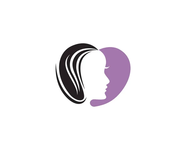 Belleza Cara Cabello Logo Mujeres — Vector de stock