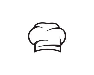 Chef şapka logo ve semboller siyah renkli vektör