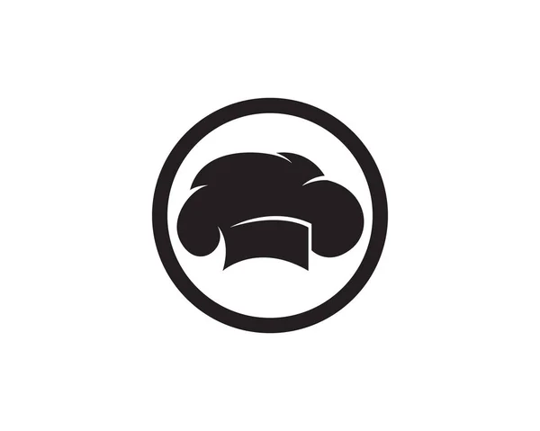 Chef Sombrero Logotipo Símbolos Negro Vector Color — Vector de stock